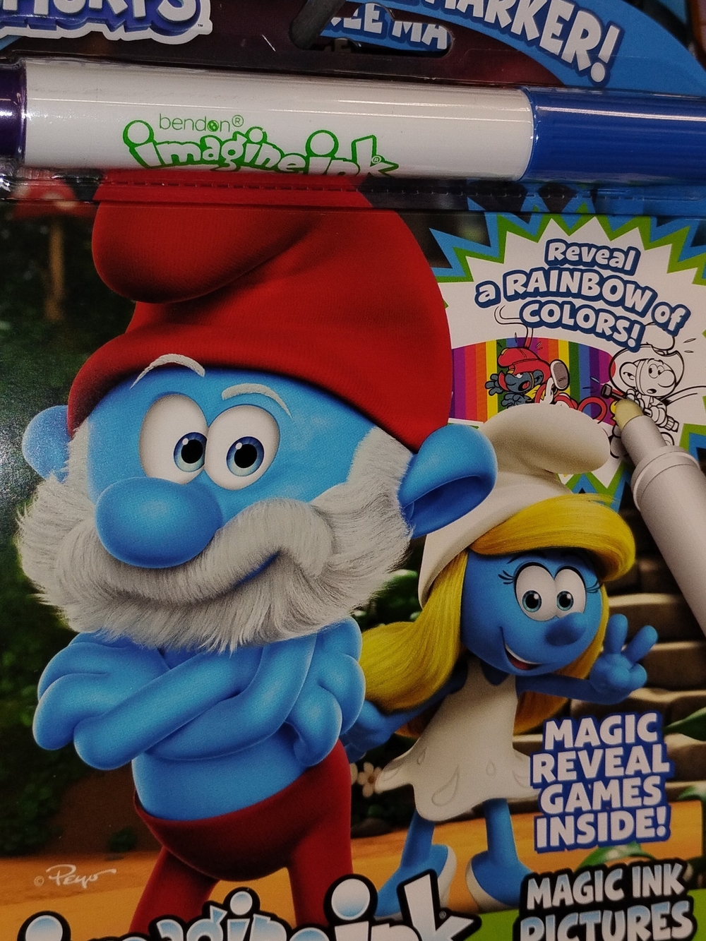 Imagine Ink Smurfs Magic Ink Coloring Set - Blue & Red